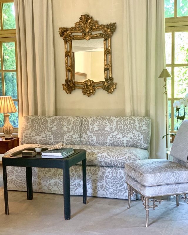 A serene little bedroom banquette we did for some special newlyweds 🤍🤍🤍 #nextchapter #southerndesign #bedroomseating #melissarufty